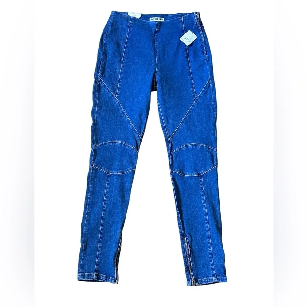 NWT Free People Bella Moto Skinny Jean in Prophecy